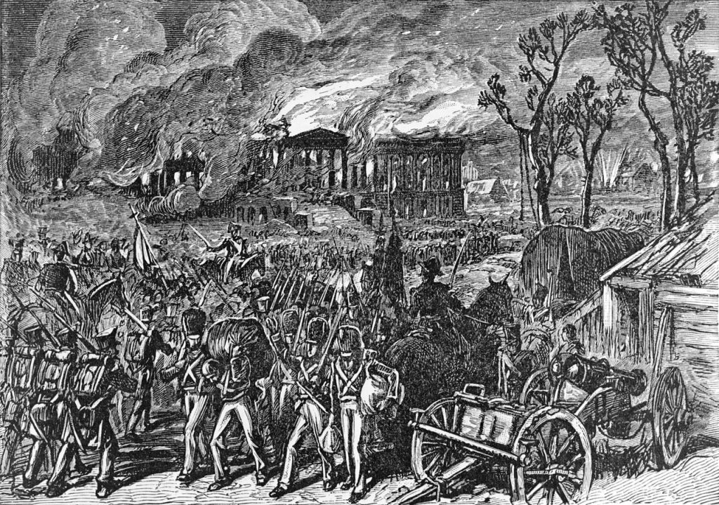 Burning of Washington, 24 August 1814. Public domain.