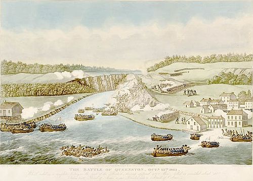 Battle of Queenston Heights, 13 October 1812. After John David Kelly. Public domain.