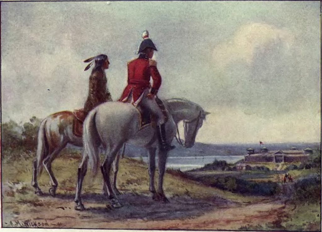 "Surrender of Detroit" &mdash; unknown artist, c. 1848. Oil on canvas. Public domain.