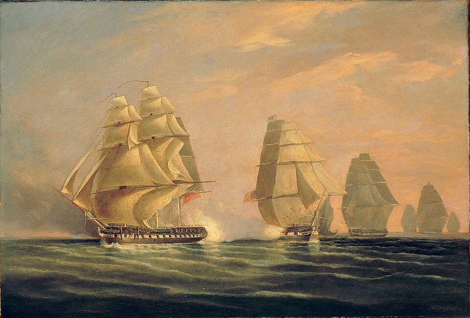 "USS Hornet" &mdash; unknown artist, early 19th century. Public domain.