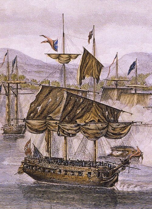 "Macdonough's Victory on Lake Champlain" &mdash; Hugh Reinagle, c. 1815. Oil on canvas. Public domain.